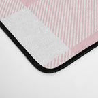 Large Valentine Soft Blush Pink and White Buffalo Check Plaid Desk Mat Gallery Image 4