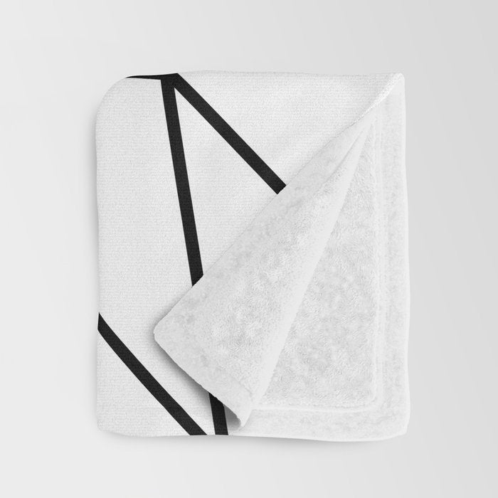 Black white modern abstract geometrical pattern Throw Blanket Gallery Image 3