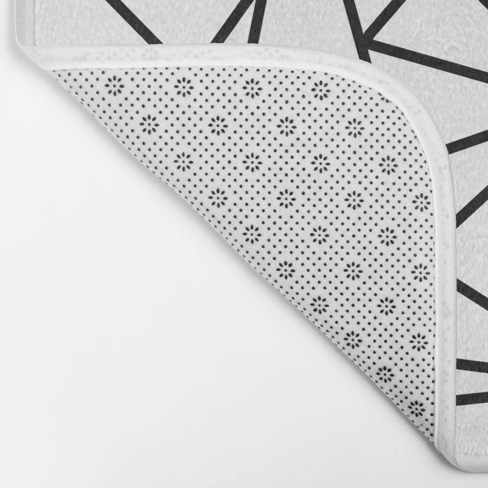 Black white modern abstract geometrical pattern Bath Mat Gallery Image 2