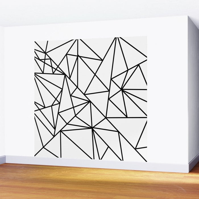 Black white modern abstract geometrical pattern Wall Mural Gallery Image 2