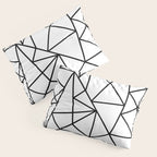 Black white modern abstract geometrical pattern Pillow Sham Gallery Image 3