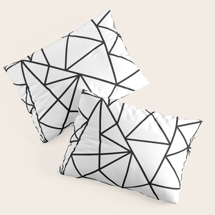 Black white modern abstract geometrical pattern Pillow Sham Gallery Image 3