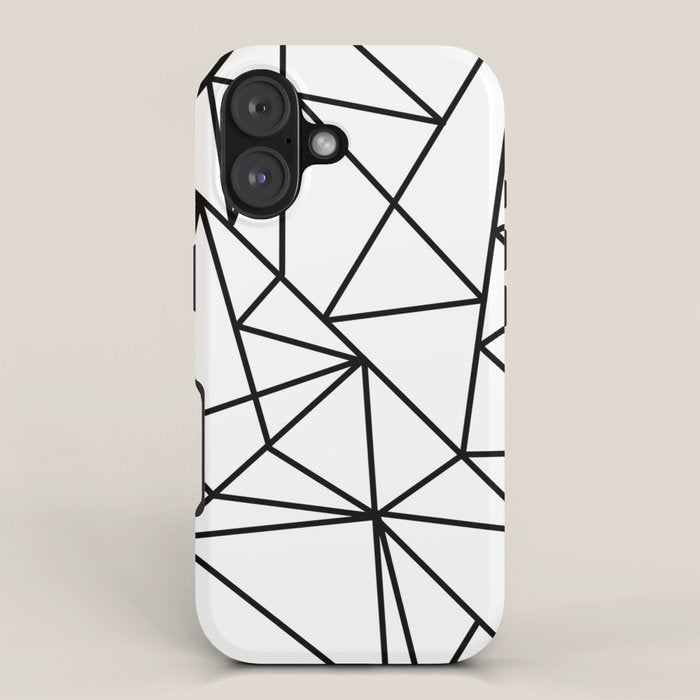 Black white modern abstract geometrical pattern iPhone Case Gallery Image 1