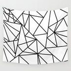 Black white modern abstract geometrical pattern Wall Tapestry Gallery Image 4