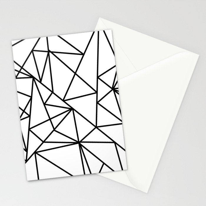 Black white modern abstract geometrical pattern Stationery Card Gallery Image 2