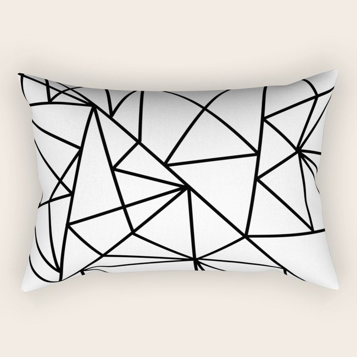 Black white modern abstract geometrical pattern Rectangular Pillow Gallery Image 1