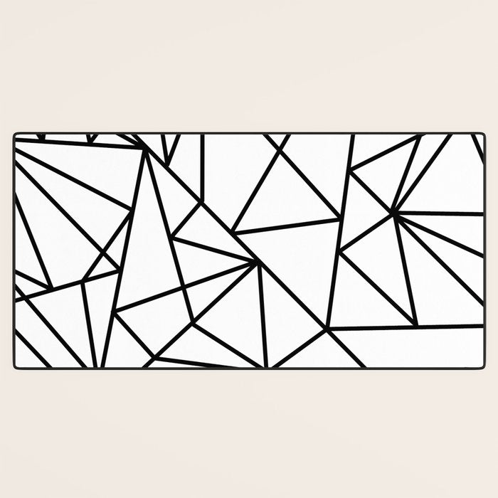 Black white modern abstract geometrical pattern Desk Mat Gallery Image 3