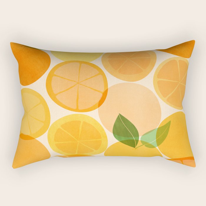 Edible Sunshine Tropical Fruit Series Rectangular Pillow Gallery Image 1