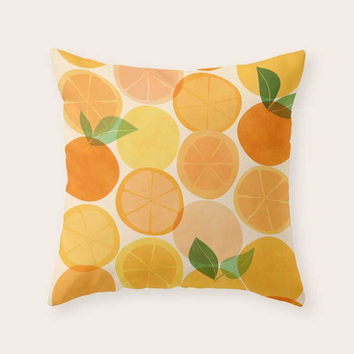 Edible Sunshine Tropical Fruit Series Throw Pillow Gallery Image 1