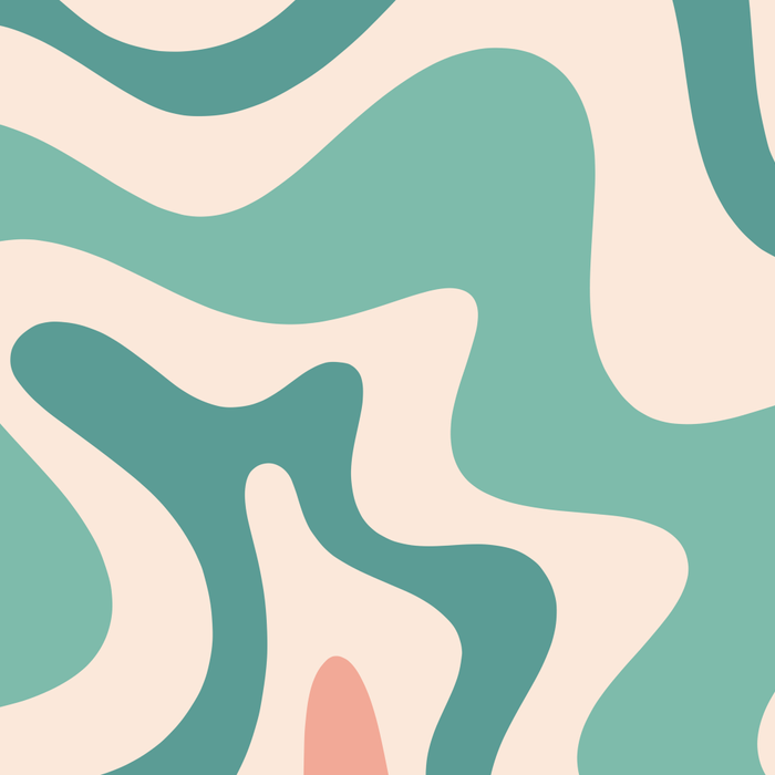 Retro Liquid Swirl Abstract Pattern Teal Blush Pink Mustard 4 Coffee Mug Gallery Image 2
