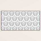 Mid Century Flower Pattern Gray Desk Mat Gallery Image 3