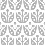 Mid Century Flower Pattern Gray Coffee Mug Gallery Image 2