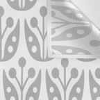 Mid Century Flower Pattern Gray Wall Tapestry Gallery Image 3