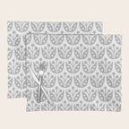 Mid Century Flower Pattern Gray Placemat Gallery Image 1