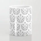 Mid Century Flower Pattern Gray Coffee Mug Gallery Image 4