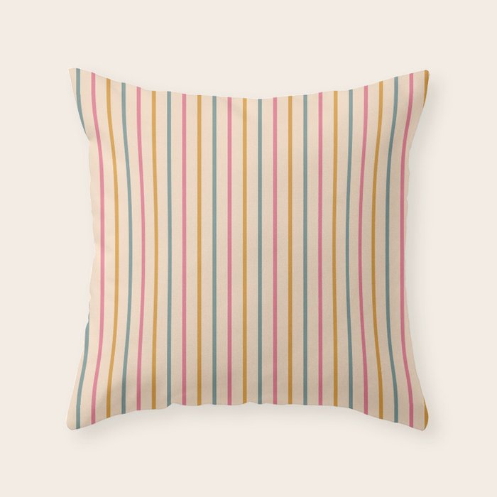 Vintage Stripes  Throw Pillow Gallery Image 1