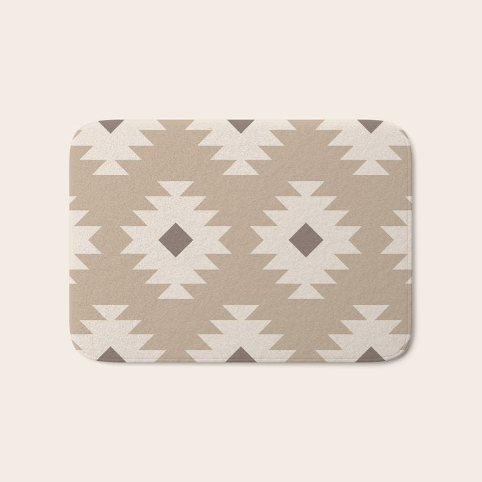 Southwestern Pattern 525 Beige Bath Mat Gallery Image 1