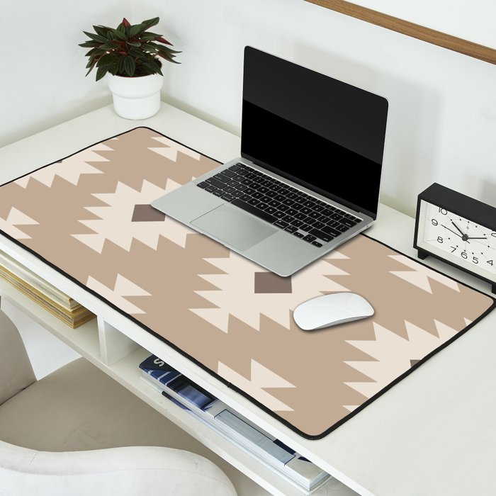 Southwestern Pattern 525 Beige Desk Mat Gallery Image 2