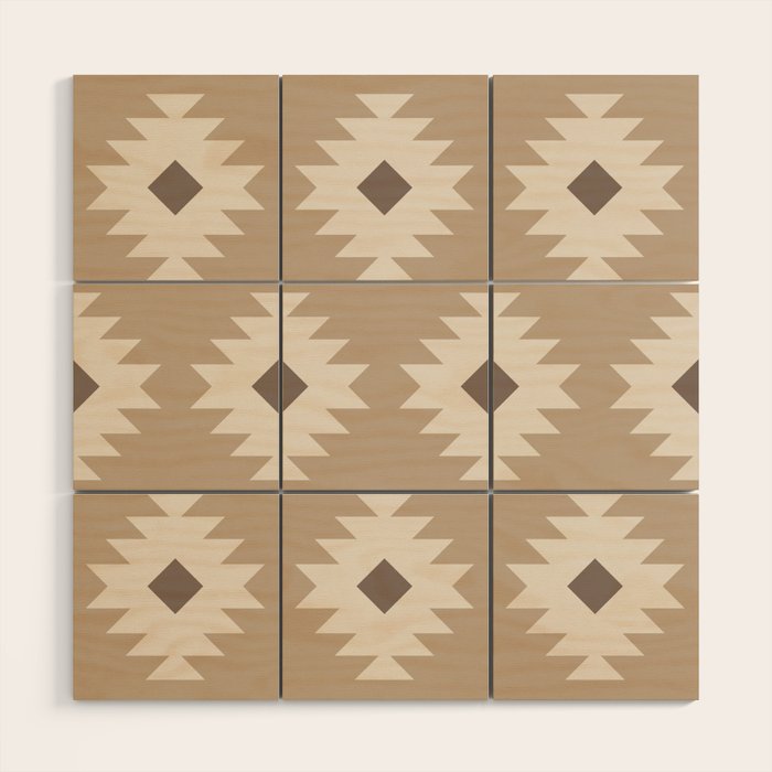 Southwestern Pattern 525 Beige Wood Wall Art Gallery Image 1