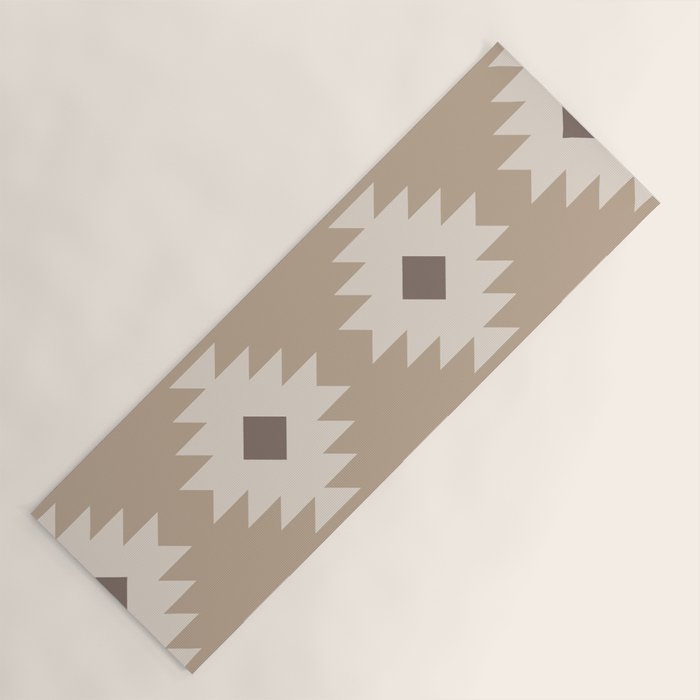 Southwestern Pattern 525 Beige Yoga Mat Gallery Image 1