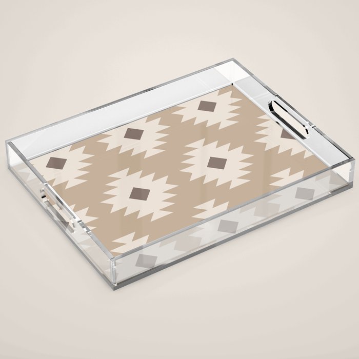 Southwestern Pattern 525 Beige Acrylic Tray Gallery Image 1