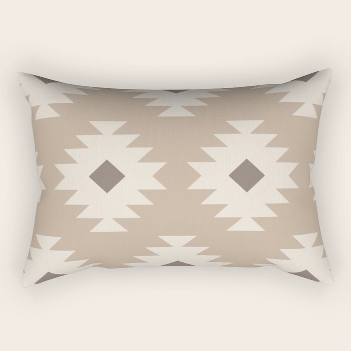 Southwestern Pattern 525 Beige Rectangular Pillow Gallery Image 1