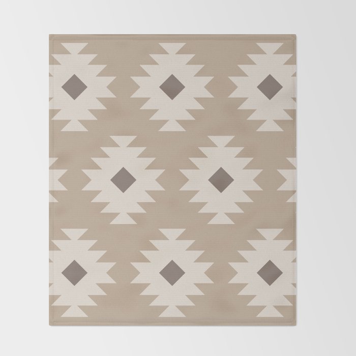 Southwestern Pattern 525 Beige Throw Blanket Gallery Image 2