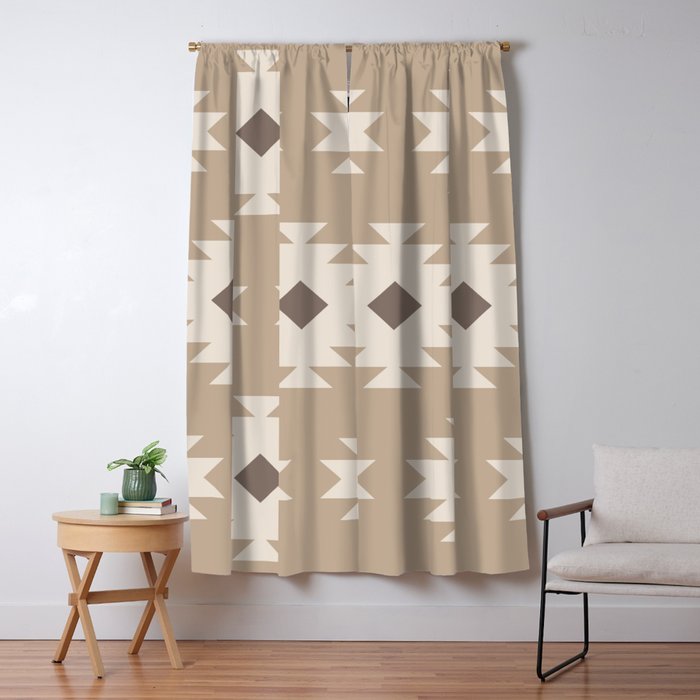Southwestern Pattern 525 Beige Window Curtain Gallery Image 1