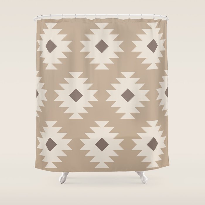 Southwestern Pattern 525 Beige Shower Curtain Gallery Image 1