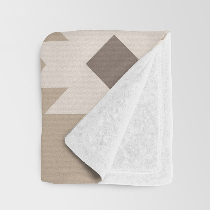 Southwestern Pattern 525 Beige Throw Blanket Gallery Image 3
