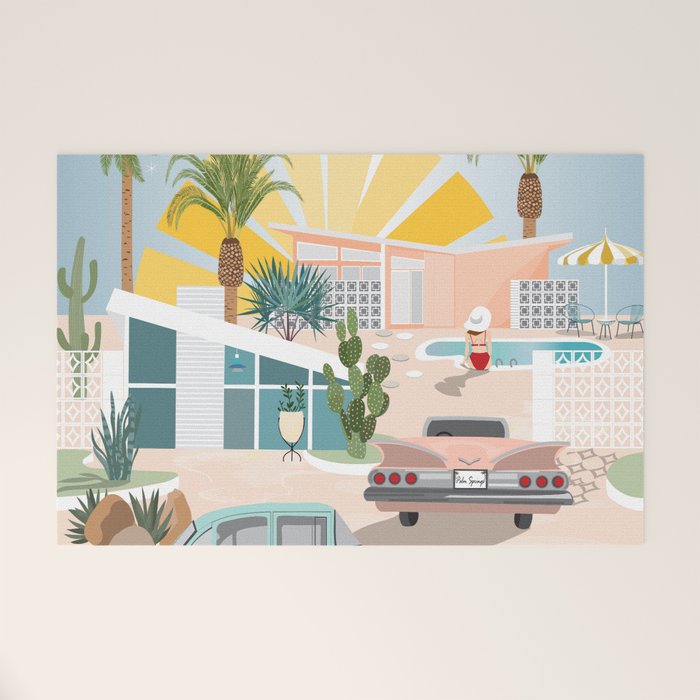 Retro Palm Springs III Welcome Mat Gallery Image 1