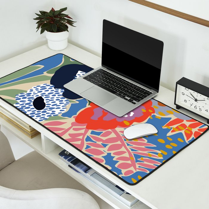 Maximalist floral shapes Desk Mat Gallery Image 2
