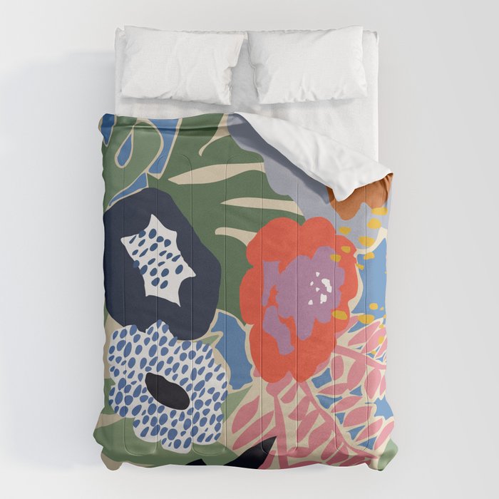Maximalist floral shapes Comforter Gallery Image 6