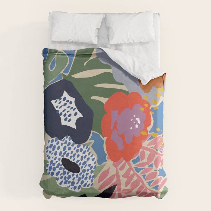 Maximalist floral shapes Duvet Cover Gallery Image 6
