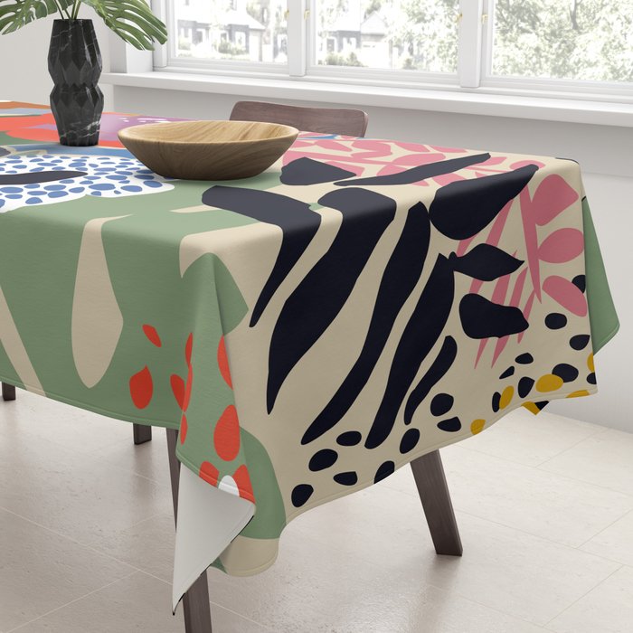Maximalist floral shapes Tablecloth Gallery Image 3