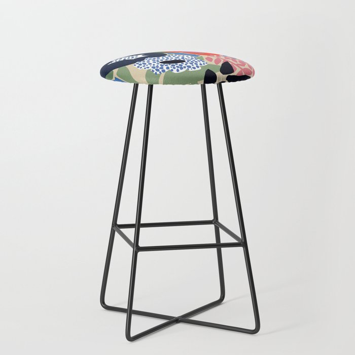 Maximalist floral shapes Stool Gallery Image 1