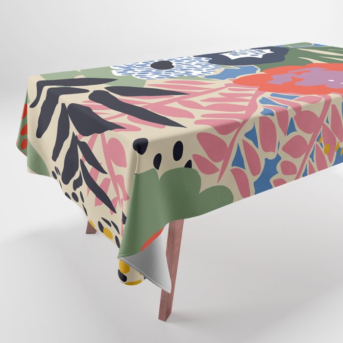 Maximalist floral shapes Tablecloth Gallery Image 1