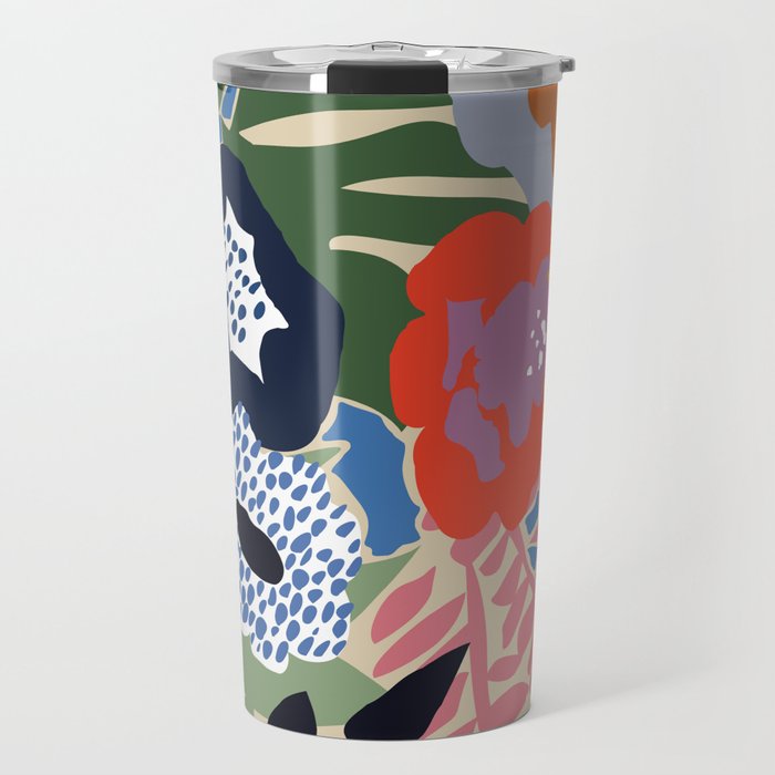 Maximalist floral shapes Travel Mug Gallery Image 1