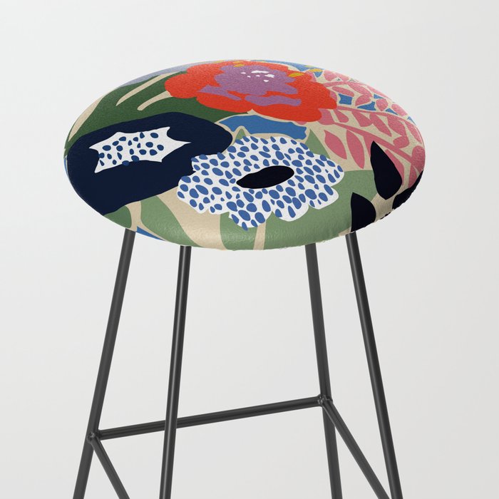 Maximalist floral shapes Stool Gallery Image 2
