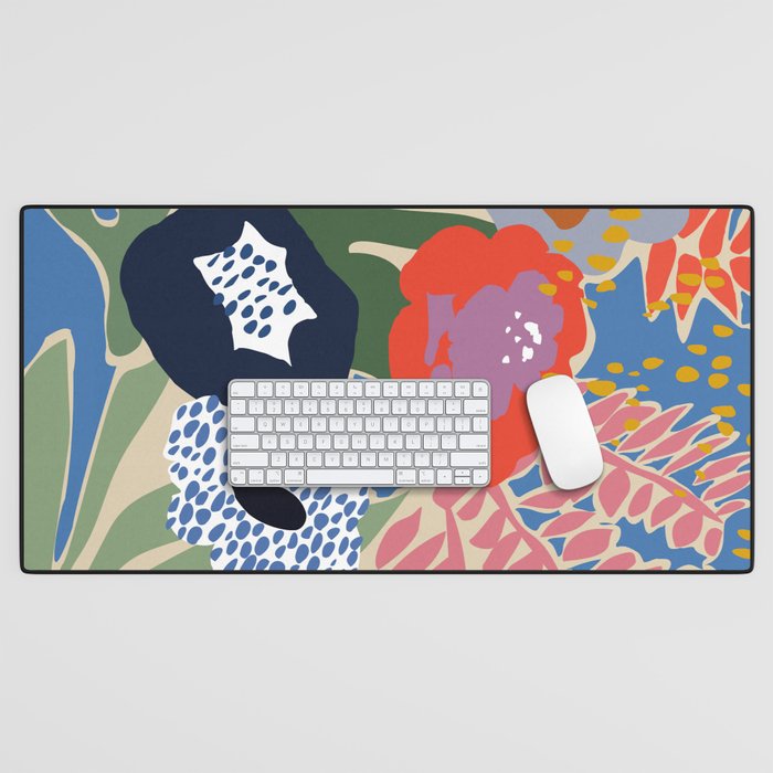 Maximalist floral shapes Desk Mat Gallery Image 1