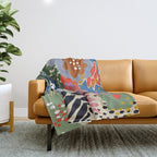 Maximalist floral shapes Throw Blanket Gallery Image 1