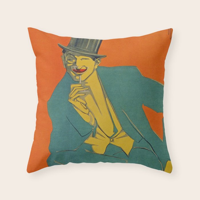 Bitter Campari Vintage Beverage Poster Throw Pillow Gallery Image 6