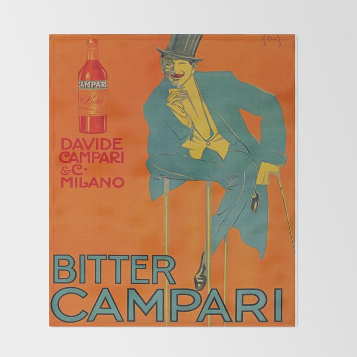 Bitter Campari Vintage Beverage Poster Throw Blanket Gallery Image 2
