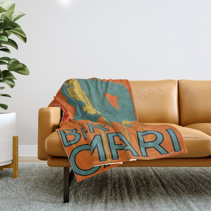 Bitter Campari Vintage Beverage Poster Throw Blanket Gallery Image 1