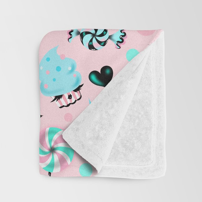 MInt Sugar Pinup Doll Pattern Throw Blanket Gallery Image 3
