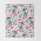 MInt Sugar Pinup Doll Pattern Throw Blanket Gallery Image 2