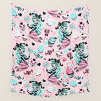 MInt Sugar Pinup Doll Pattern Wall Tapestry Gallery Image 4