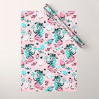 MInt Sugar Pinup Doll Pattern Wrapping Paper Gallery Image 1
