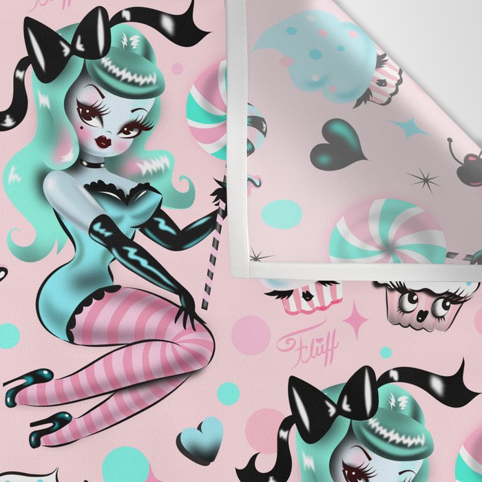 MInt Sugar Pinup Doll Pattern Wall Tapestry Gallery Image 3