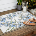 Blue Delphinium Flowers Outdoor Rug Gallery Image 2